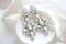 Vintage inspired crystal Bridal earrings with white opal and clear crystals, Special occasion earrings product 1